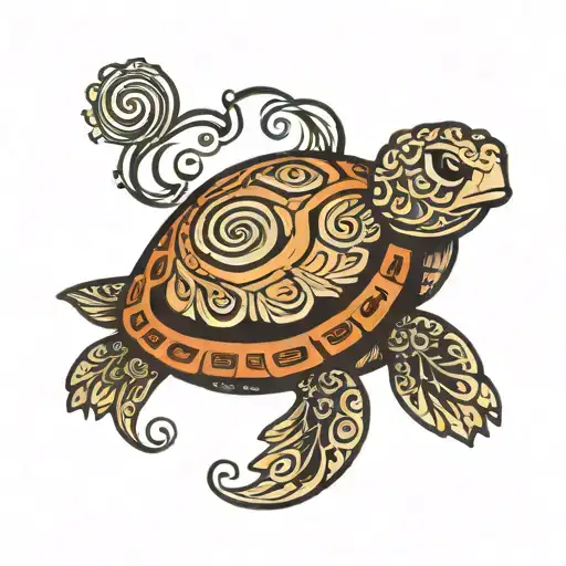 Semicolon turtle swirl tattoo design idea