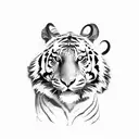 A silhouette of a runner with a tiger and roses incorporated into the design tattoo design idea