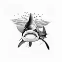 shark and orca and turtle and fish tattoo design idea