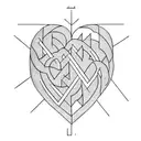 heart maze with letters l and j tattoo design idea