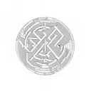 heart maze with letters l and j tattoo design idea