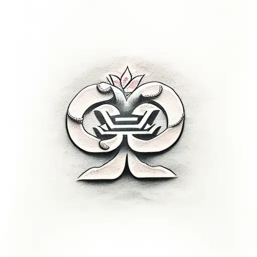 kanji "alone" and "love" with fuji-sama and cherry flower  tattoo design idea