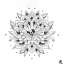kanji "alone" and "love" with fuji-sama and cherry flower  tattoo design idea