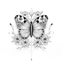 adam and even in butterfly on top of flowers tattoo design idea