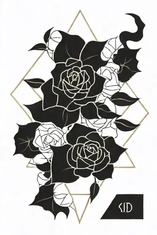 Zodiac signs Libra Cancer Gemini and Pisces with roses tattoo design idea