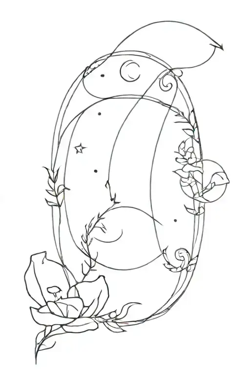 Zodiac signs Libra Cancer Gemini and Pisces tattoo design idea