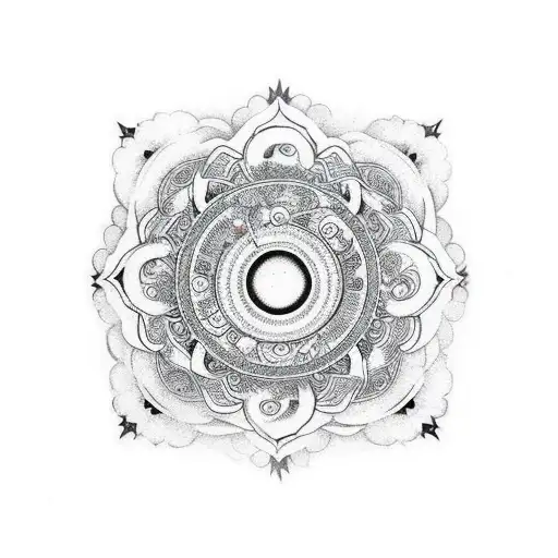 Mandala with chat gpt logo tattoo design idea