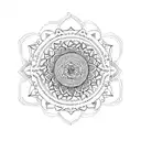 Mandala with chat gpt logo tattoo design idea