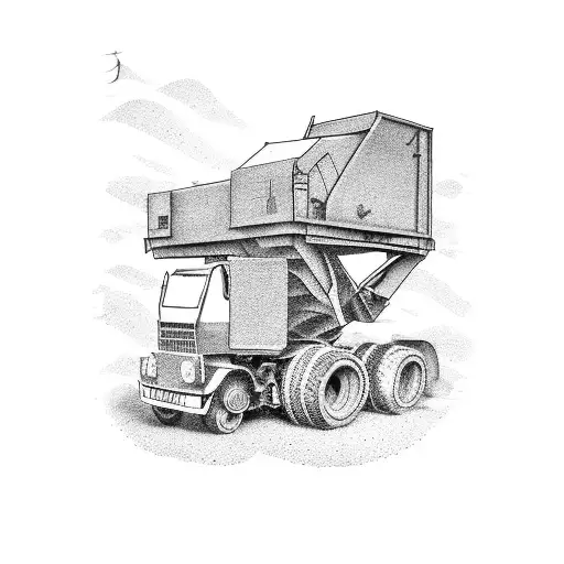 dump truck with only the strong survive  tattoo design idea