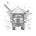 dump truck with only the strong survive  tattoo design idea