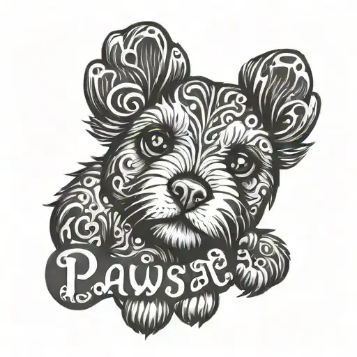 paws and Name Cooper  tattoo design idea