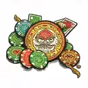 Poker chips, playing cards, "Lem's House Of Poker"  tattoo design idea