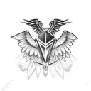 Dumbbell with wings tattoo design idea