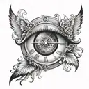 clock crying eyes tattoo design idea