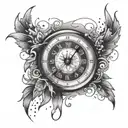 clock crying eyes tattoo design idea