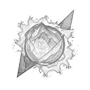 volcano tattoo design idea