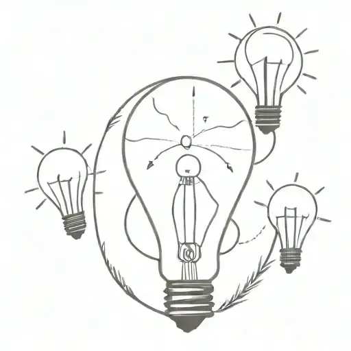 many clouds with a light bulb in the middle  tattoo design idea