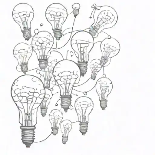 many clouds with one light bulb among them tattoo design idea