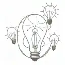 many clouds with a light bulb in the middle  tattoo design idea