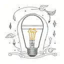 many clouds with a light bulb in the middle  tattoo design idea