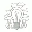 many clouds with a light bulb in the middle  tattoo design idea