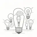 many clouds with a light bulb in the middle  tattoo design idea