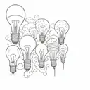 many clouds with one light bulb among them tattoo design idea