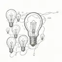 many clouds with one light bulb among them tattoo design idea