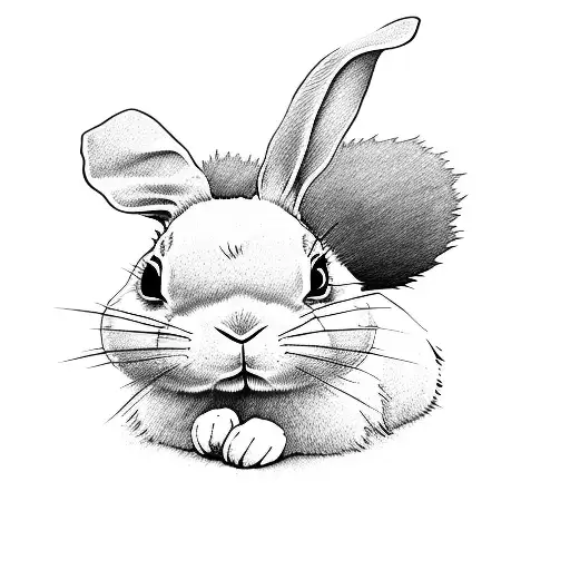bunny rabbit studio ghibli love tattoo design idea