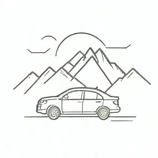 car mountain  tattoo design idea