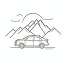 car mountain  tattoo design idea
