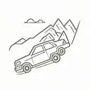 car mountain  tattoo design idea