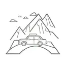 car mountain  tattoo design idea