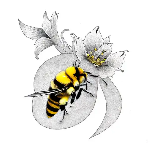 yellow bumblebee tattoo design idea