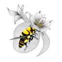 yellow bumblebee tattoo design idea