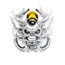 yellow bumblebee tattoo design idea