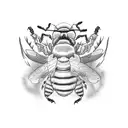 yellow bumblebee tattoo design idea