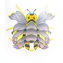 yellow bumblebee tattoo design idea