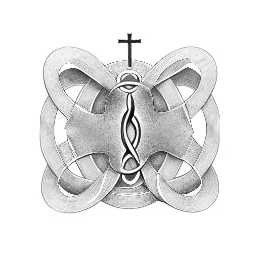 Infinity Symbol, Bible, Cross, Trinity, Tree tattoo design idea