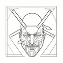 alex terrible mask over upside-down cross tattoo tattoo design idea