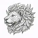 lion head crow tattoo design idea