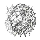 lion head crow tattoo design idea