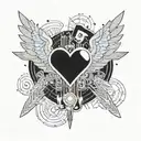 A cold heart with wings around it, and something related to ice incorporated. tattoo design idea