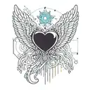 A cold heart with wings around it, and something related to ice incorporated. tattoo design idea