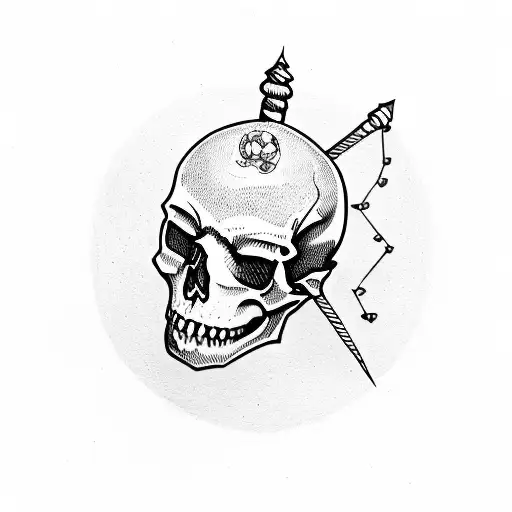 skull with a carnival inside tattoo design idea