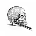 skull with a carnival inside tattoo design idea