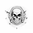 skull with a carnival inside tattoo design idea