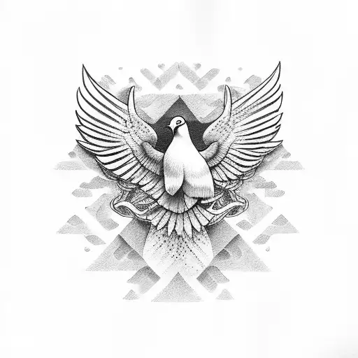 dove with coordinates tattoo design idea