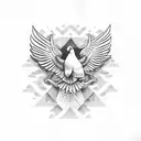 dove with coordinates tattoo design idea