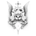 dove with coordinates tattoo design idea